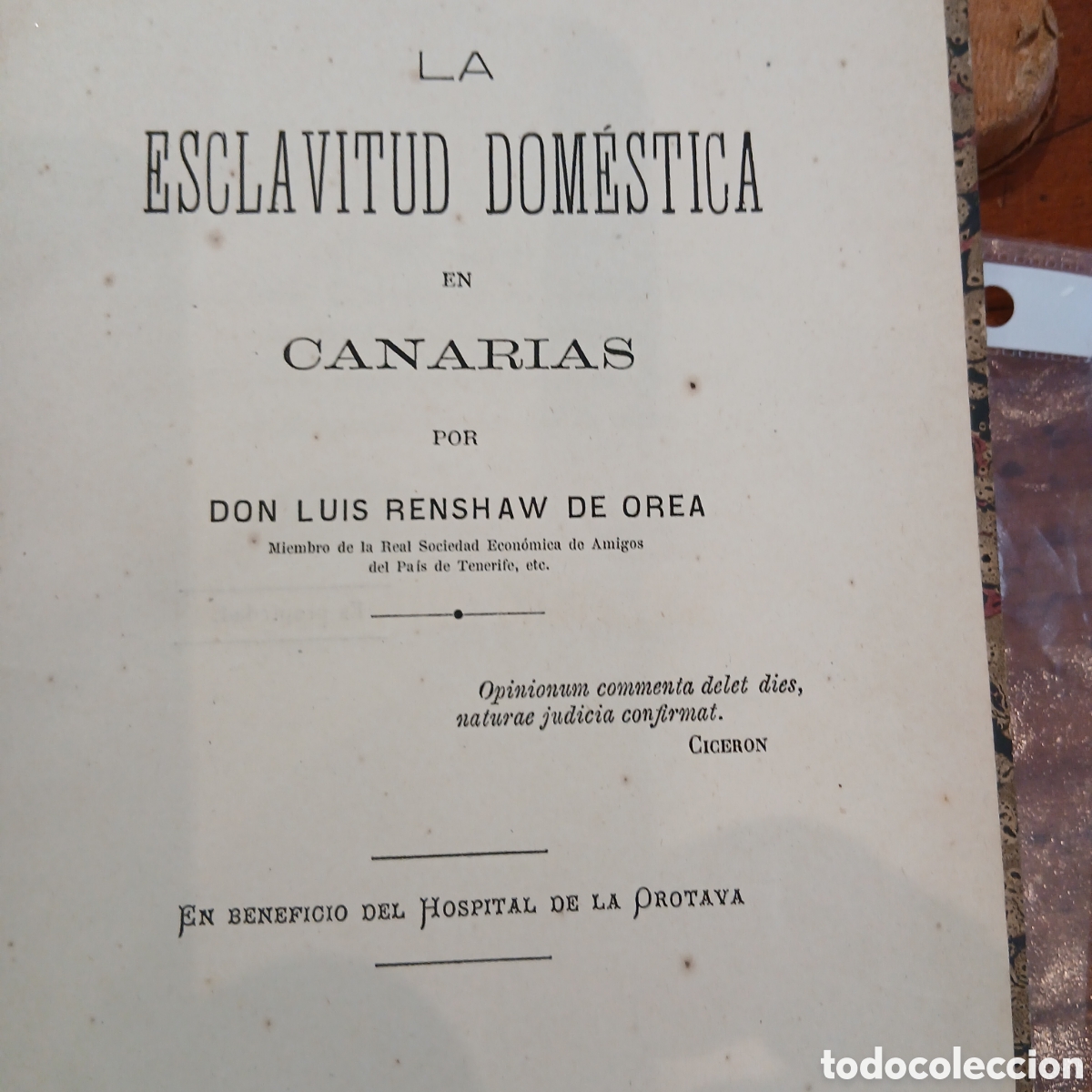 Libros antiguos: Interesante libro antiguo .La esclavitud dom&eacute;stica en Canarias 1886.