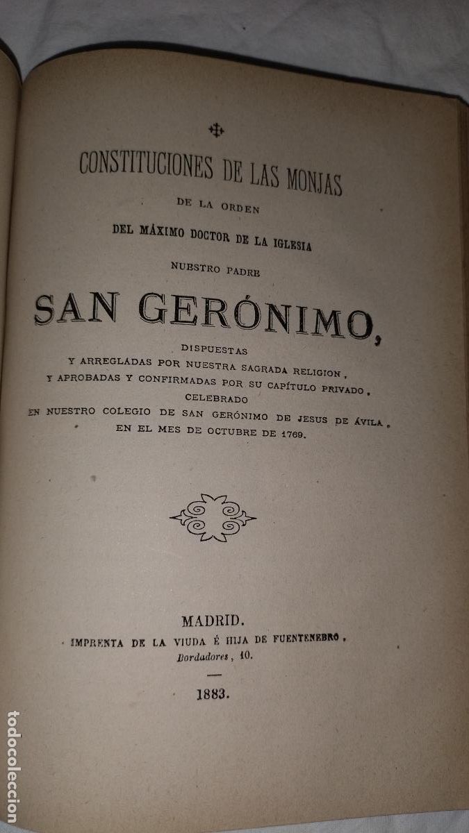 Libros antiguos: CONSTITUCIONES DE LAS MONJAS DE LA ORDEN DE SAN GERONIMO - A&Ntilde;O 1883 - EXCEPCIONAL - Foto 17