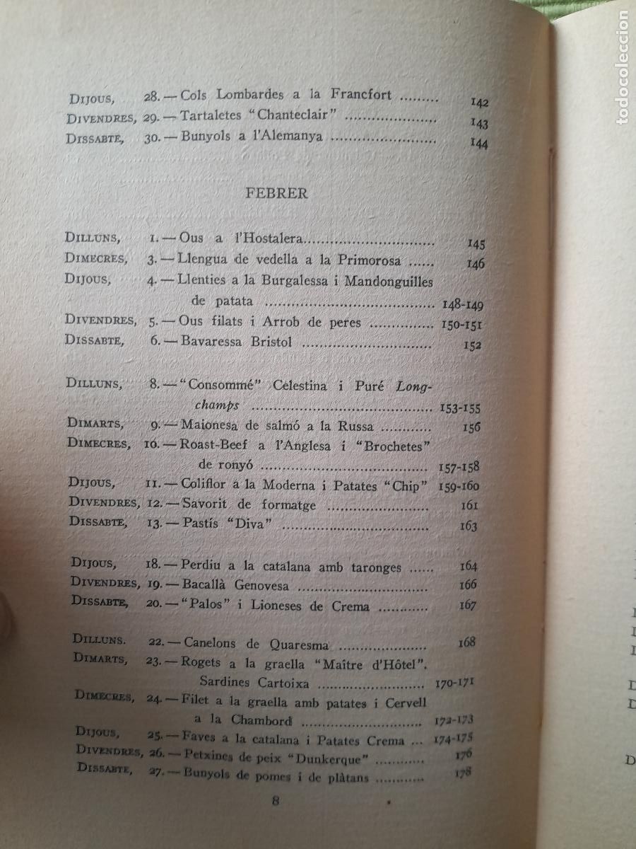 Libros antiguos: CLASSES DE CUINA. CURS 1925-1926. JOSEP RONDISSONI. - Foto 8