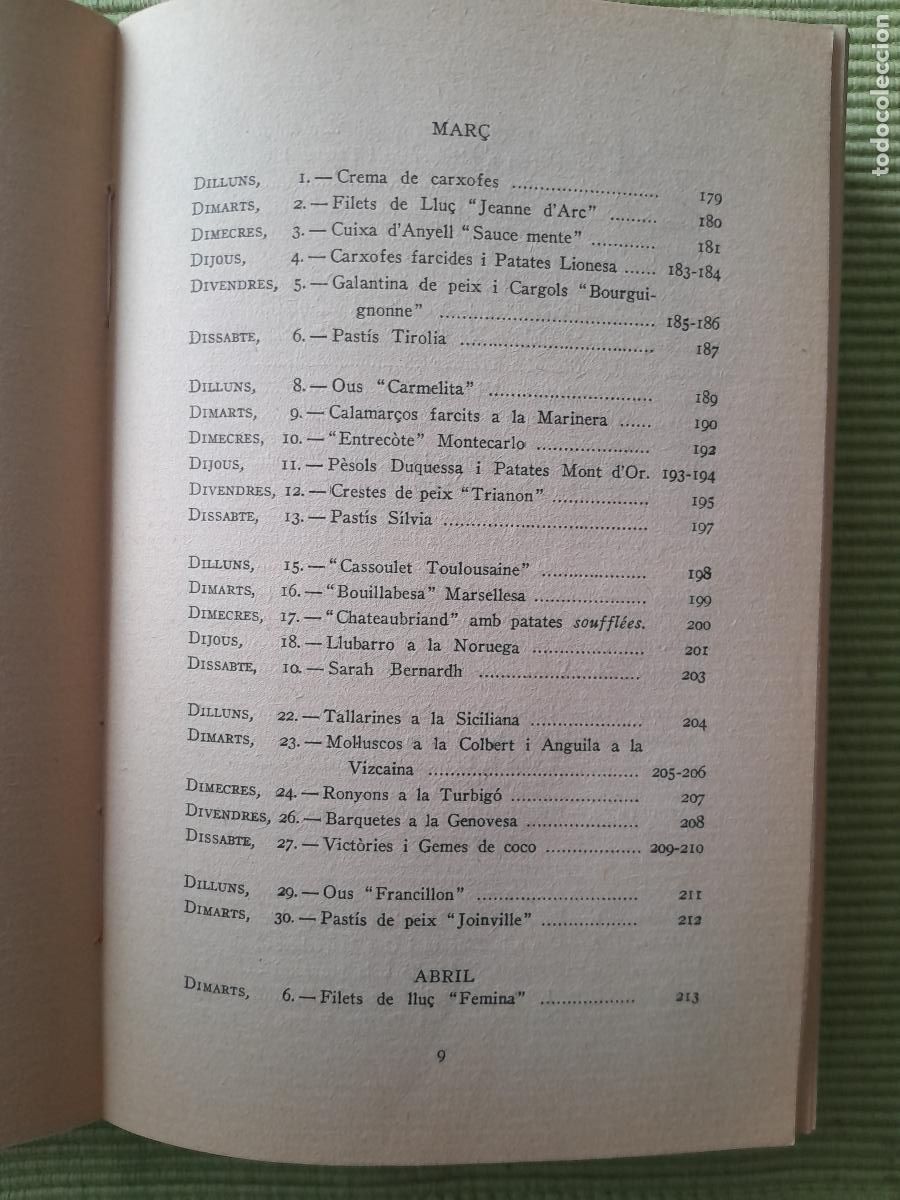 Libros antiguos: CLASSES DE CUINA. CURS 1925-1926. JOSEP RONDISSONI. - Foto 9