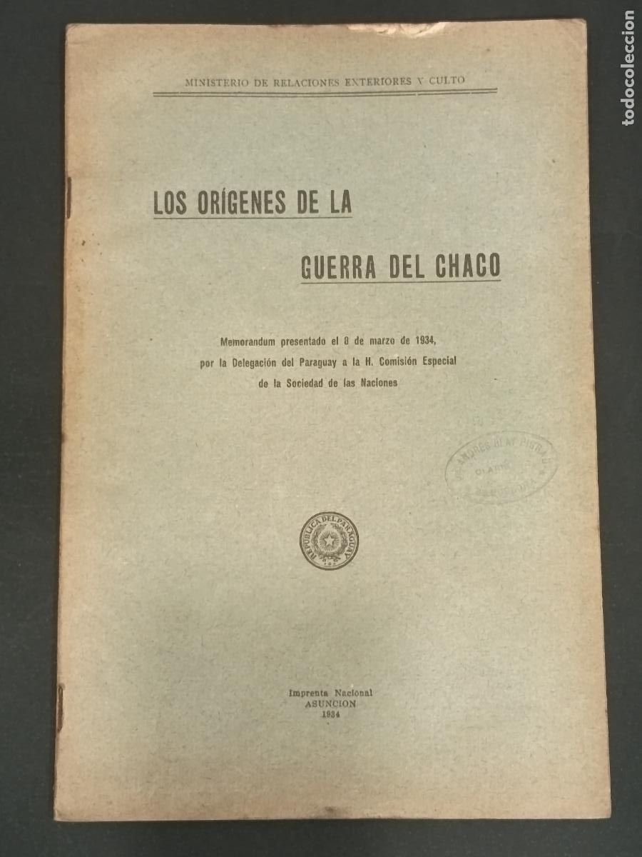 Libros antiguos: 1934 - Los Or&iacute;genes de la guerra del Chaco