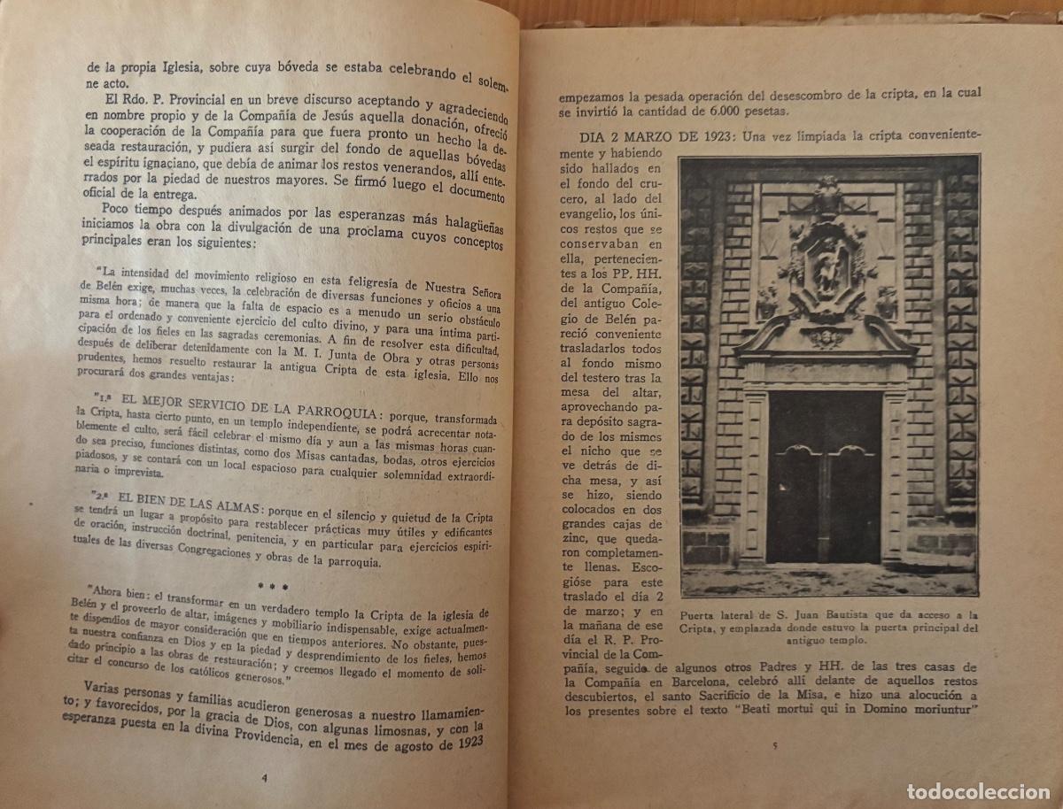 Libros antiguos: BARCELONA- PARROQUIA NUESTRA SE&Ntilde;ORA DE BELEN- CRIPTA DE SAN IGNACIO - 1925 - Foto 3