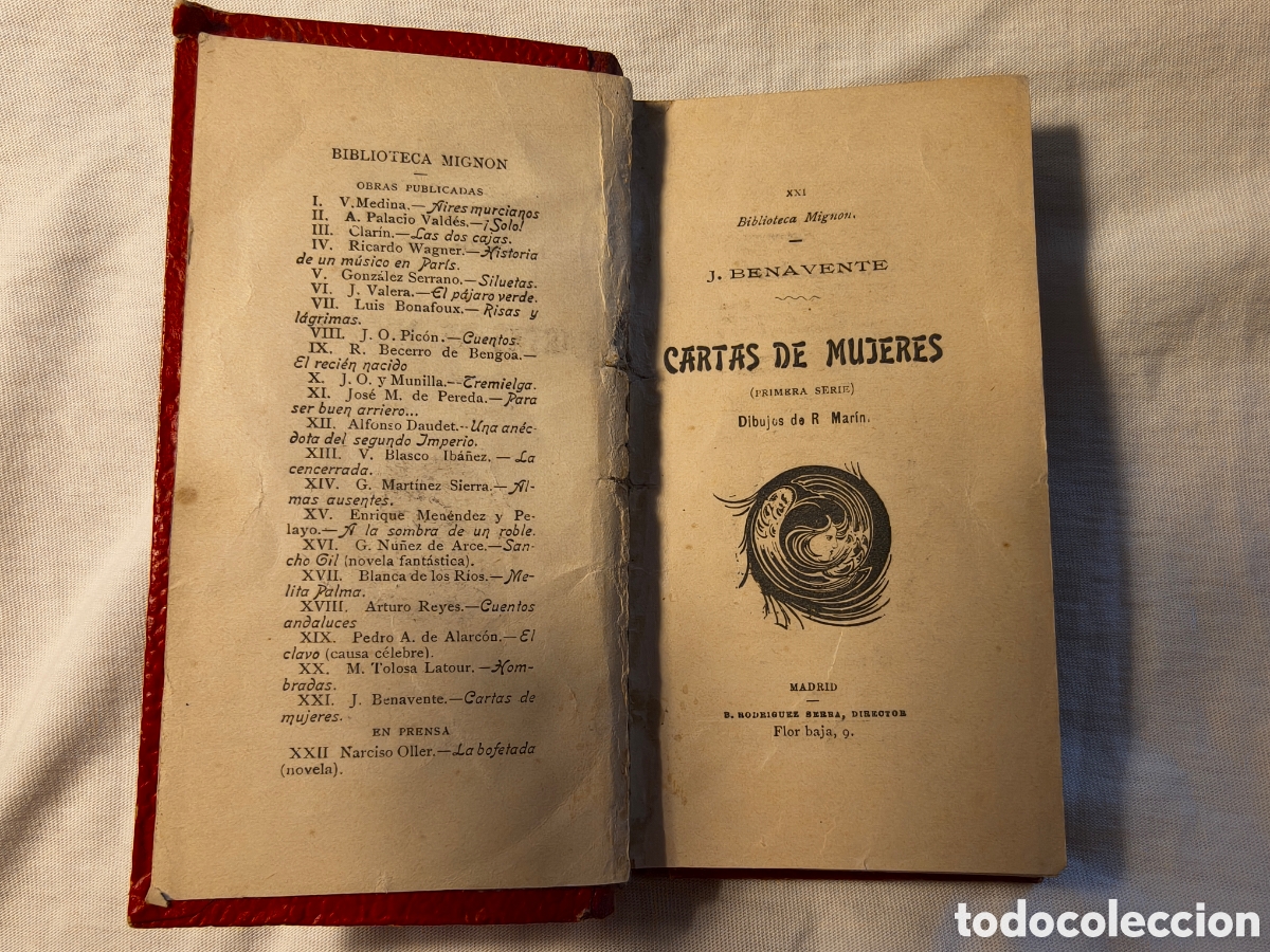 Libros antiguos: JACINTO BENAVENTE &ndash; CARTAS DE MUJERES &ndash; BIBLIOTECA MIGNON XXI + XXX &ndash; DOS SERIES &ndash; CA. 1900-1903