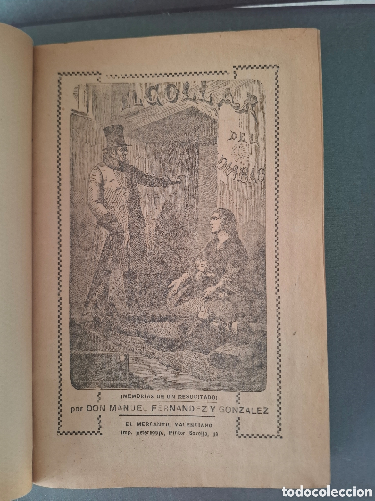 Libros antiguos: El collar del diablo - Manuel Fernandez - 1866- El Mercantil Valenciano