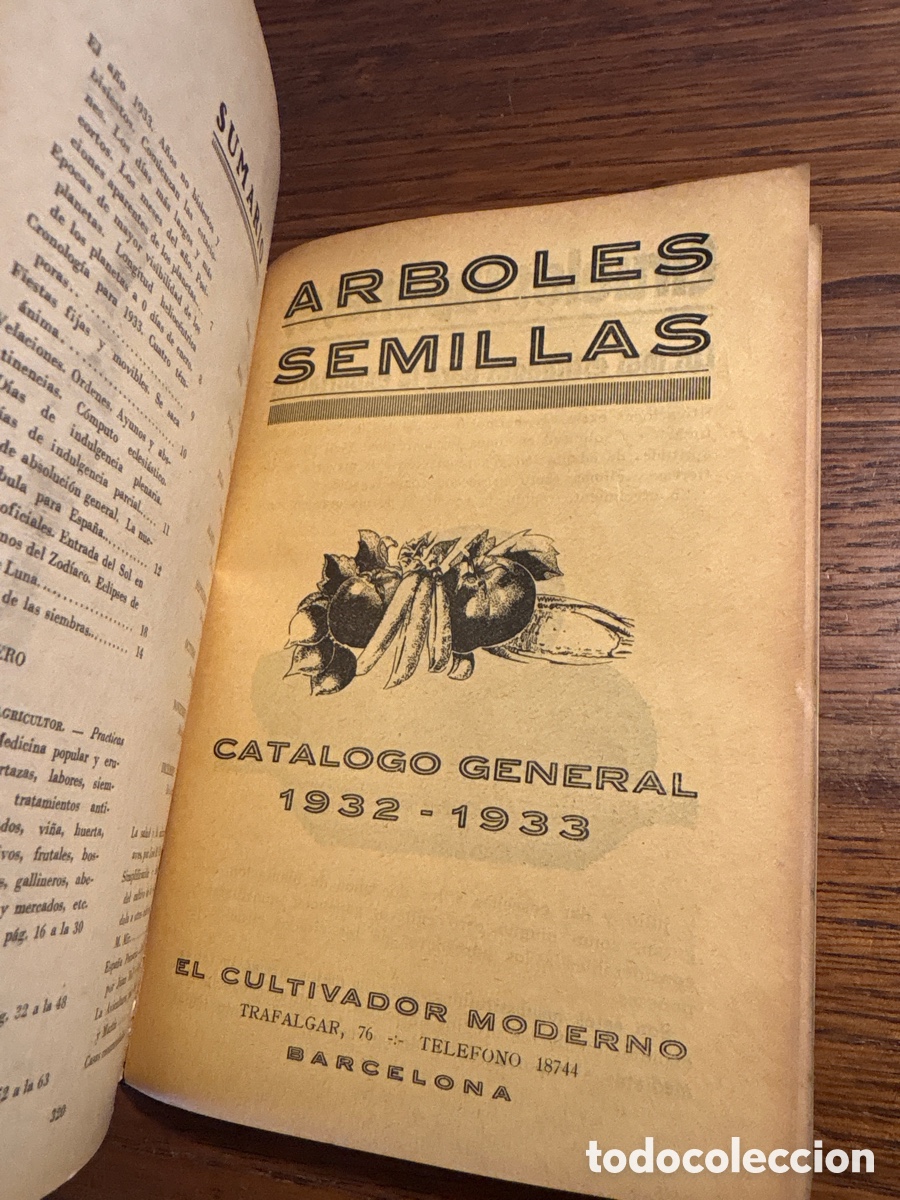 Libros antiguos: ALMANAQUE GU&Iacute;A DE EL CULTIVADOR MODERNO A&Ntilde;O 1933 ( CAT&Aacute;LOGO DE &Aacute;RBOLES Y SEMILLAS 32 -33)