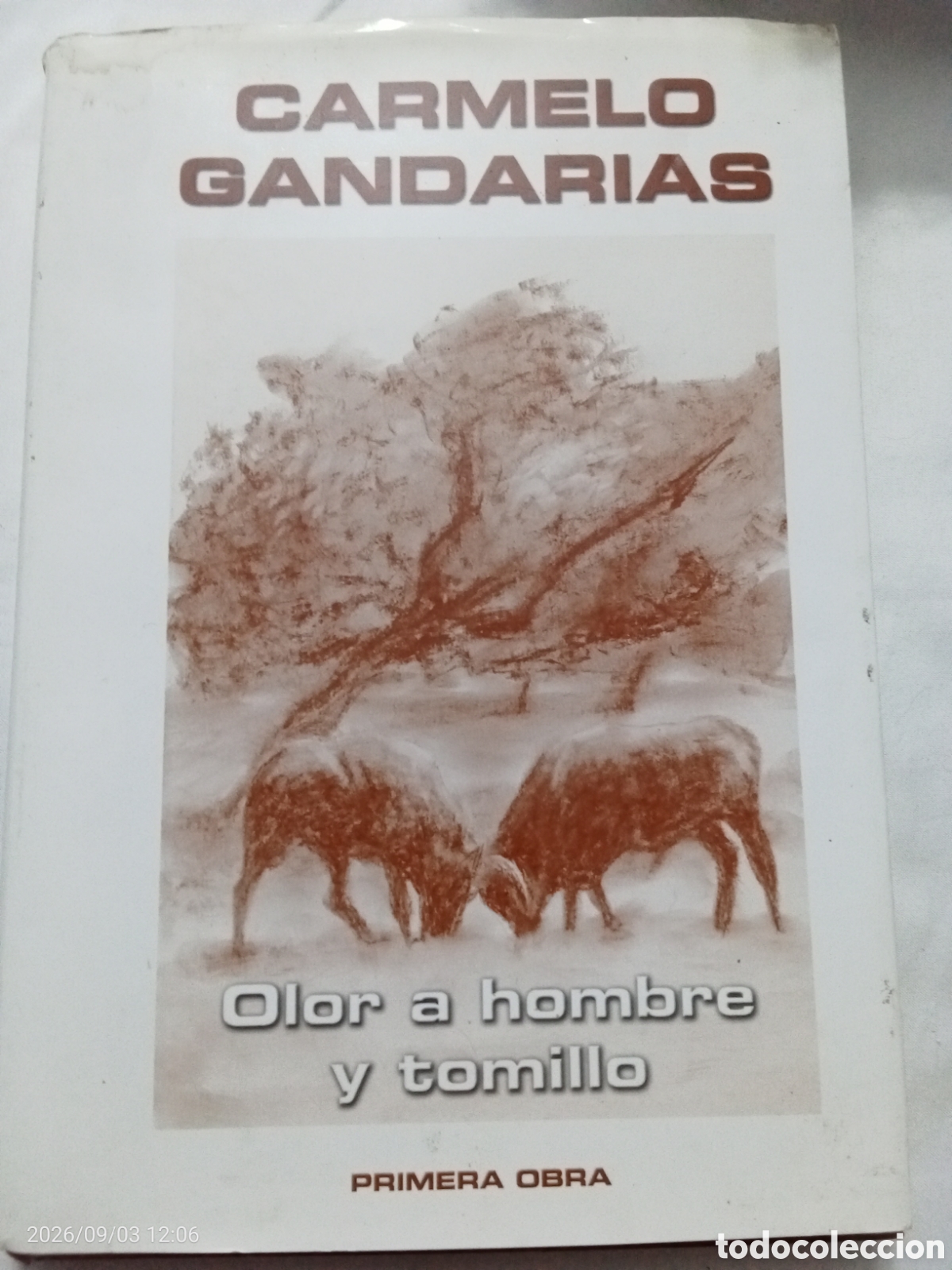 Libros antiguos: Libro Carmelo Gandarias olor a hombre y tomillo primera obra firmada por autor