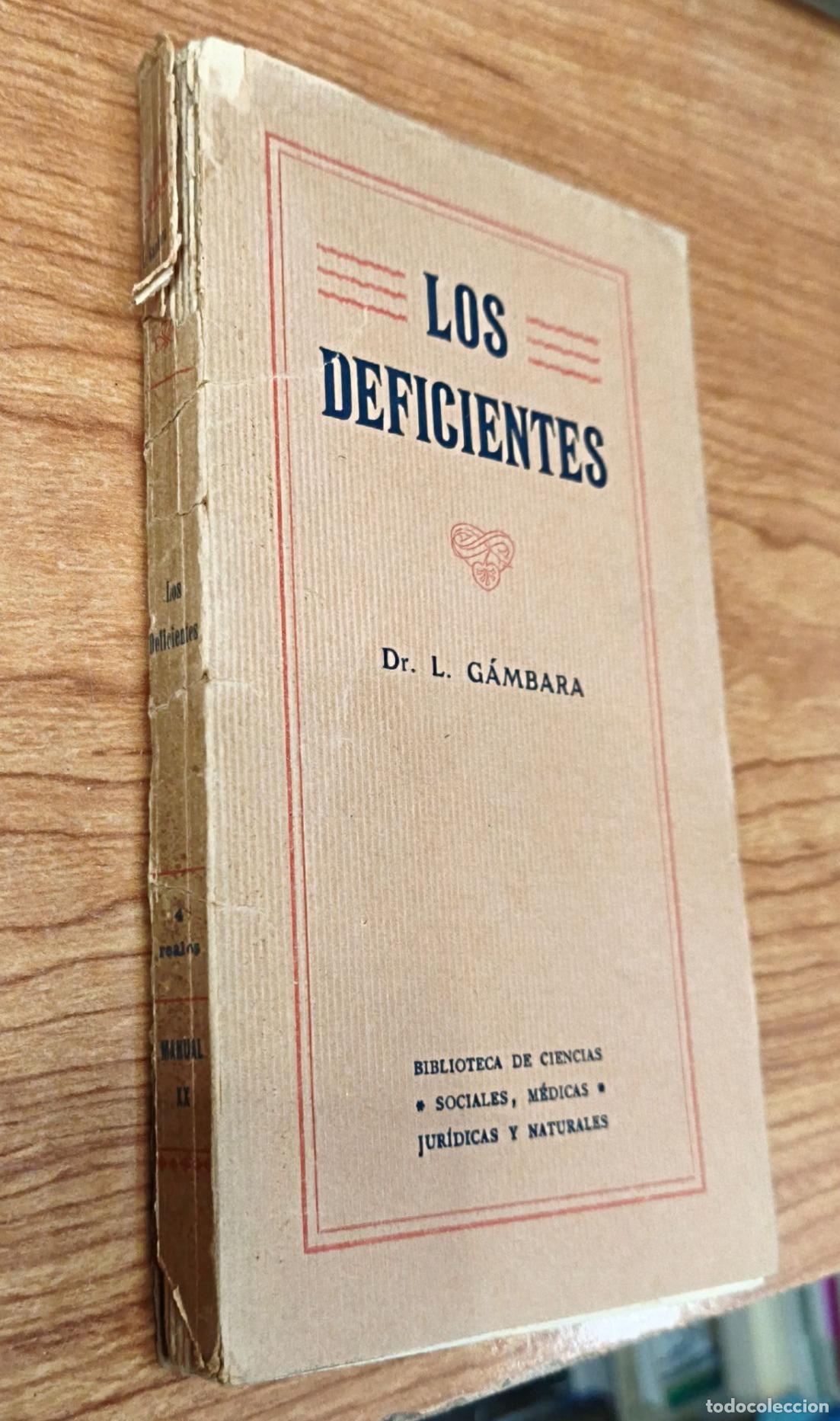 Libros antiguos: Los Deficientes - Dr. L. G&aacute;mbara - Foto 2