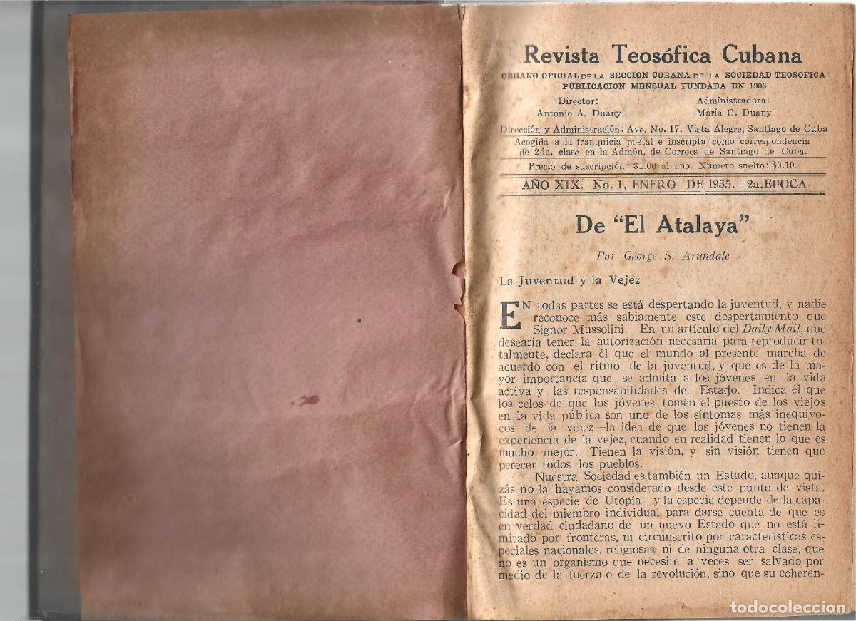 Libros antiguos: REVISTA TEOS&Oacute;FICA CUBANA A&Ntilde;O 1935 DEL N&ordm; 1 AL 12 CON UN TOTAL DE 780 P&Aacute;GINAS A&Ntilde;O XIX DE PUBLICACION