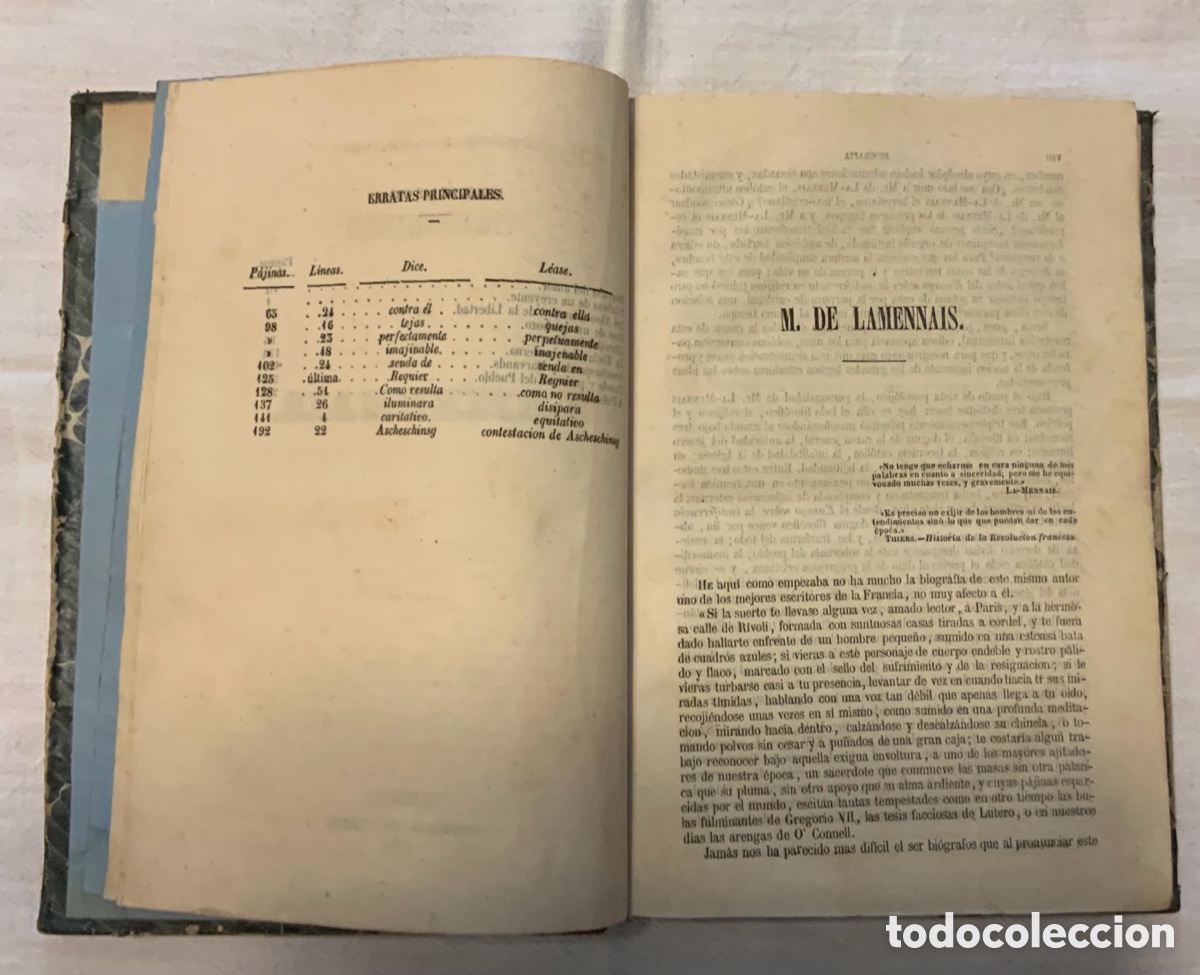 Libros antiguos: Obras pol&iacute;ticas de Lamennais. 1854 - Foto 6