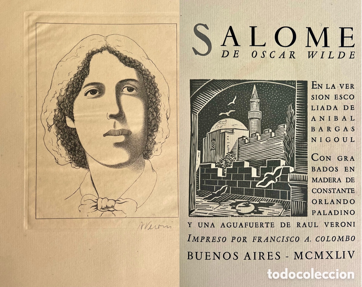 Libros antiguos: Salom&eacute;, Oscar Wilde. 1944. Edici&oacute;n privada de Bargas