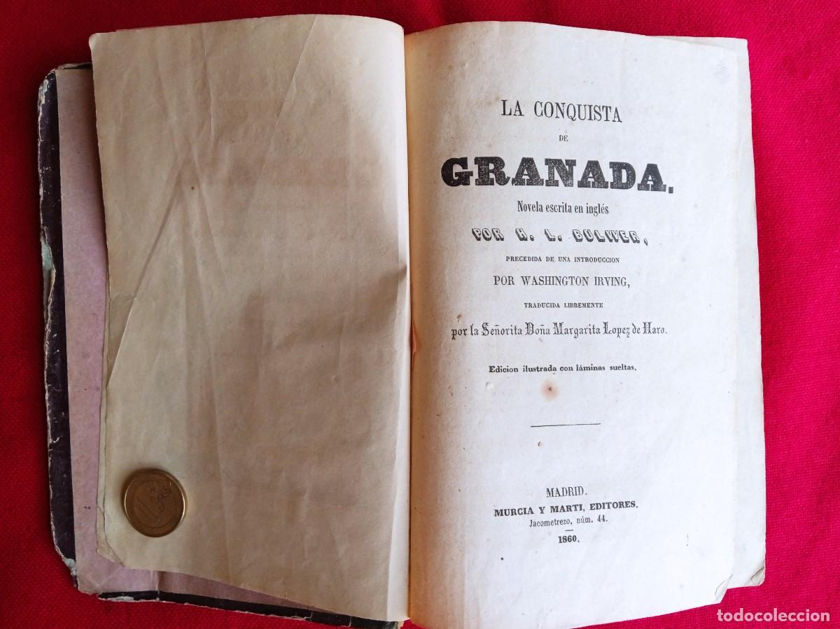 Libros antiguos: Libro antiguo La conquista de Granada de Bulwer, Irving 1860