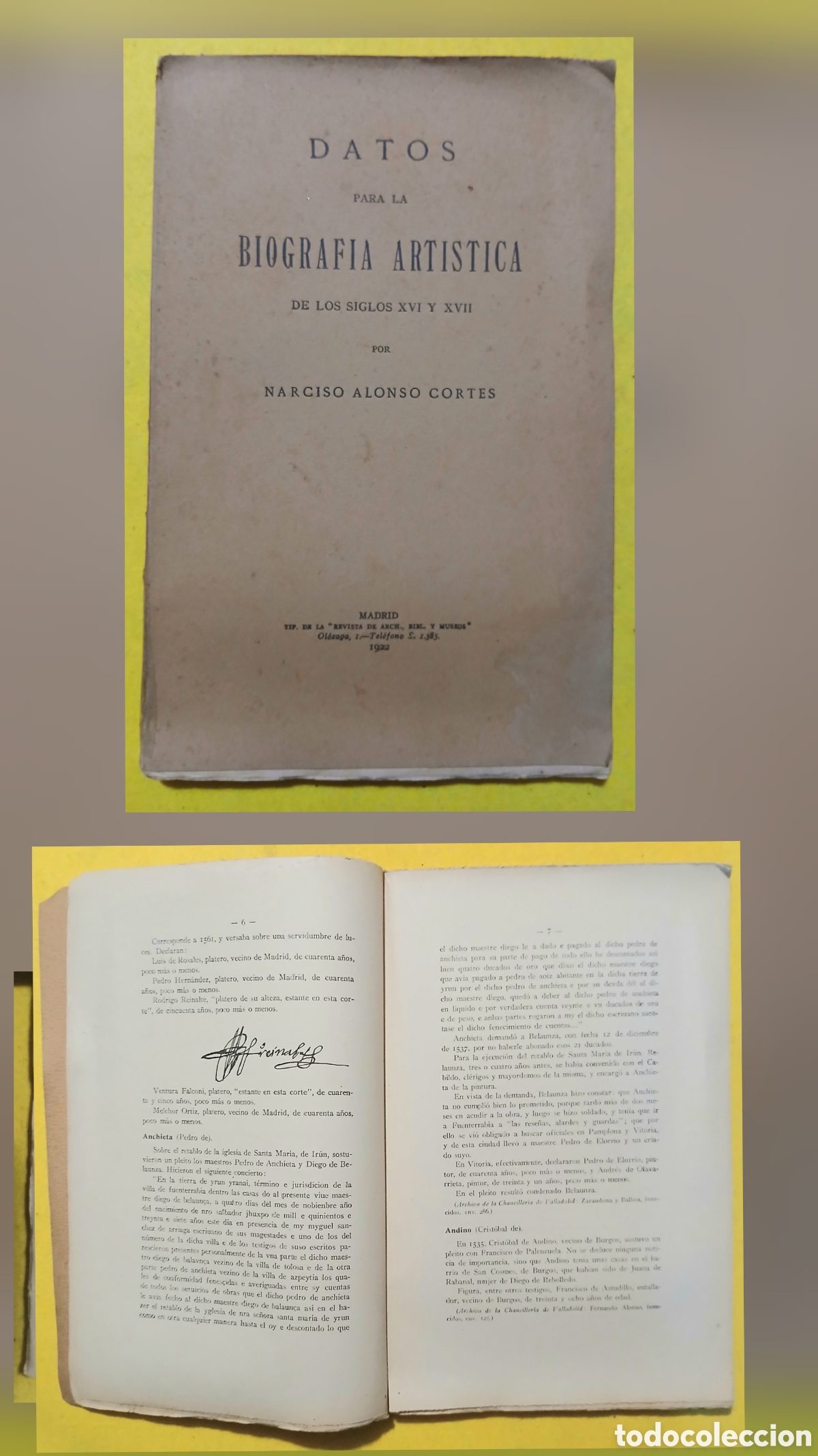 Libros antiguos: Datos para la bibliograf&iacute;a art&iacute;stica de los Siglos XVI XVII
