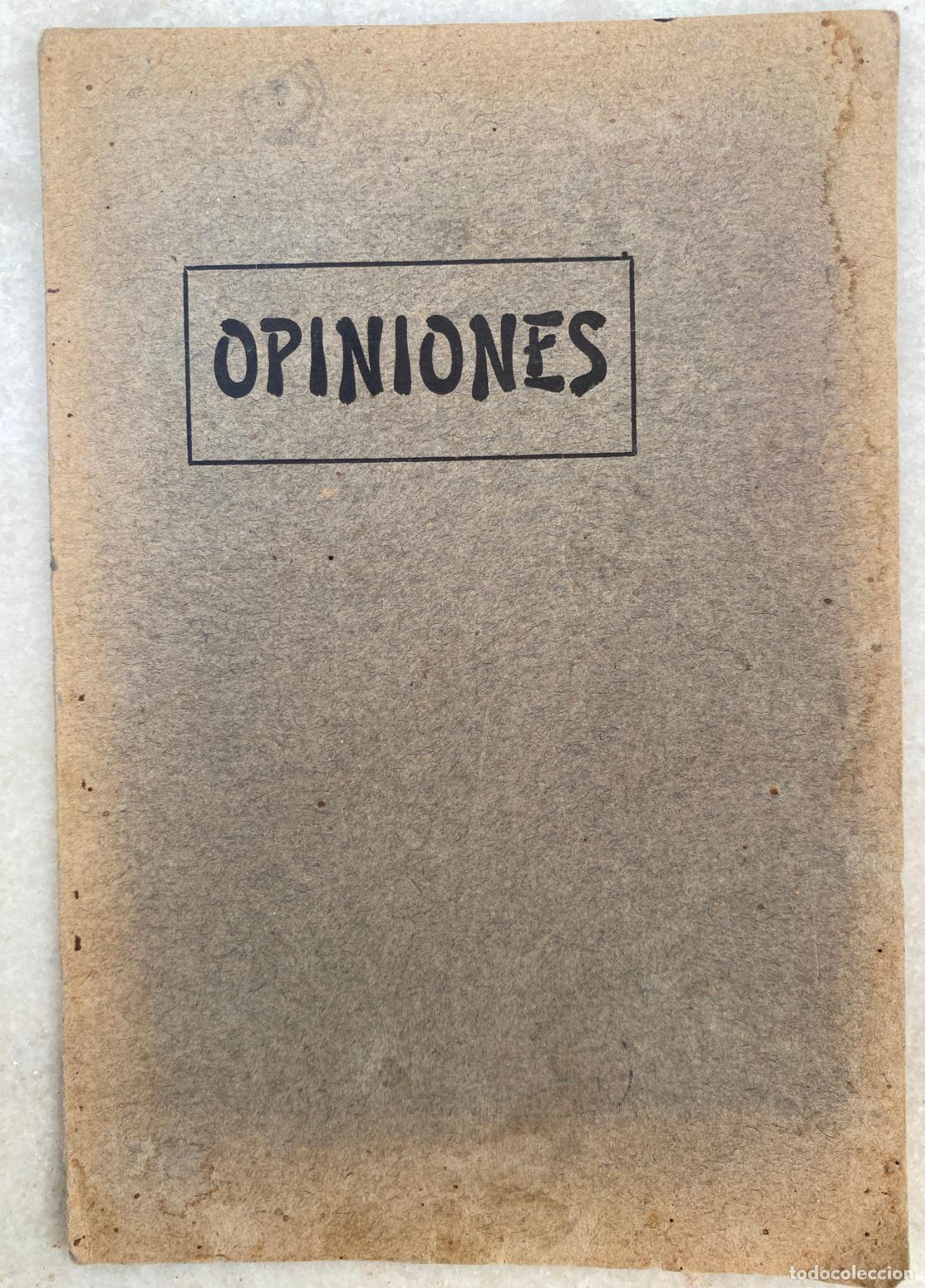 Libros antiguos: PARDO FIGUEROA, Josefa. Opiniones (&hellip;) Autora de las f&aacute;bulas fabulosas. Jerez de la Frontera. 1914
