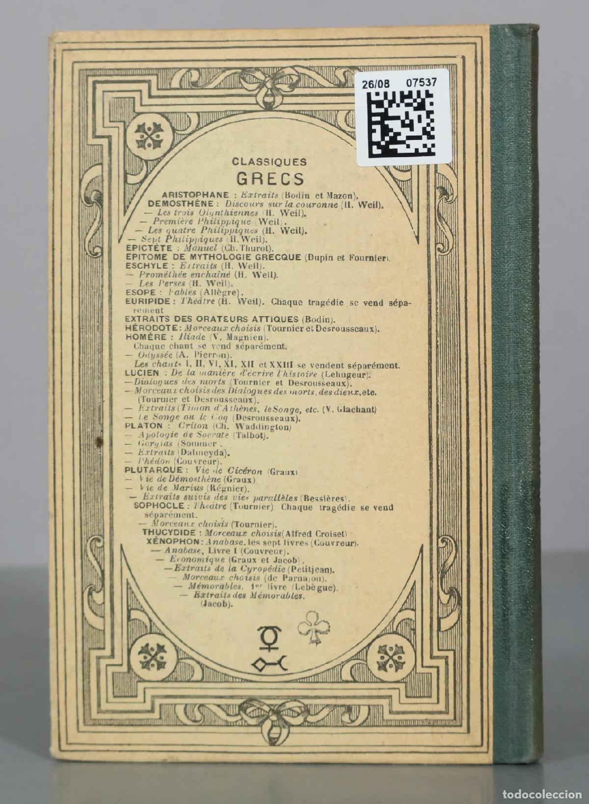 Libros antiguos: Edipe a Colone - Sophocle - Librairie Hachette - Foto 2