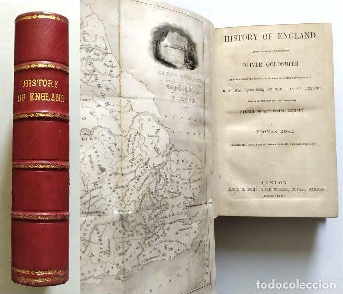 Antiquarische B&uuml;cher: History of England. Oliver Goldsmith. London, Bohn 1848. Con 2 mapas desplegables de T. Rose