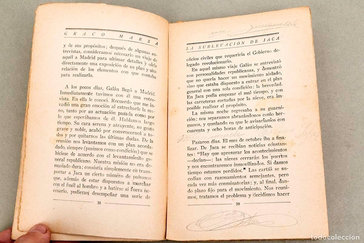 Libros antiguos: LA SUBLEVACI&Oacute;N DE JACA - GRACO MARS&Aacute; - 1931 - Foto 6