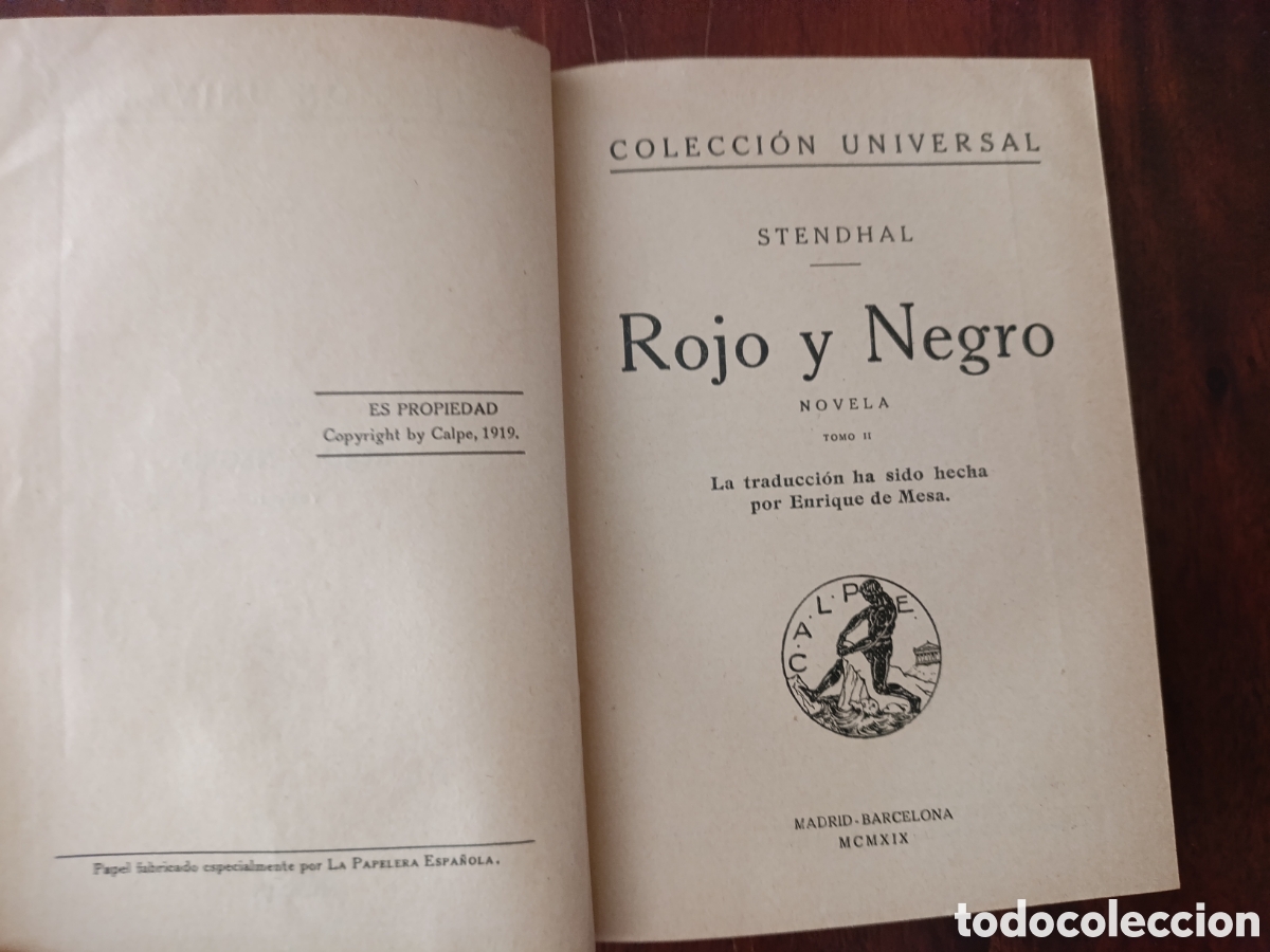 Libros antiguos: Rojo y negro. Stendhal. 1919 - Foto 5