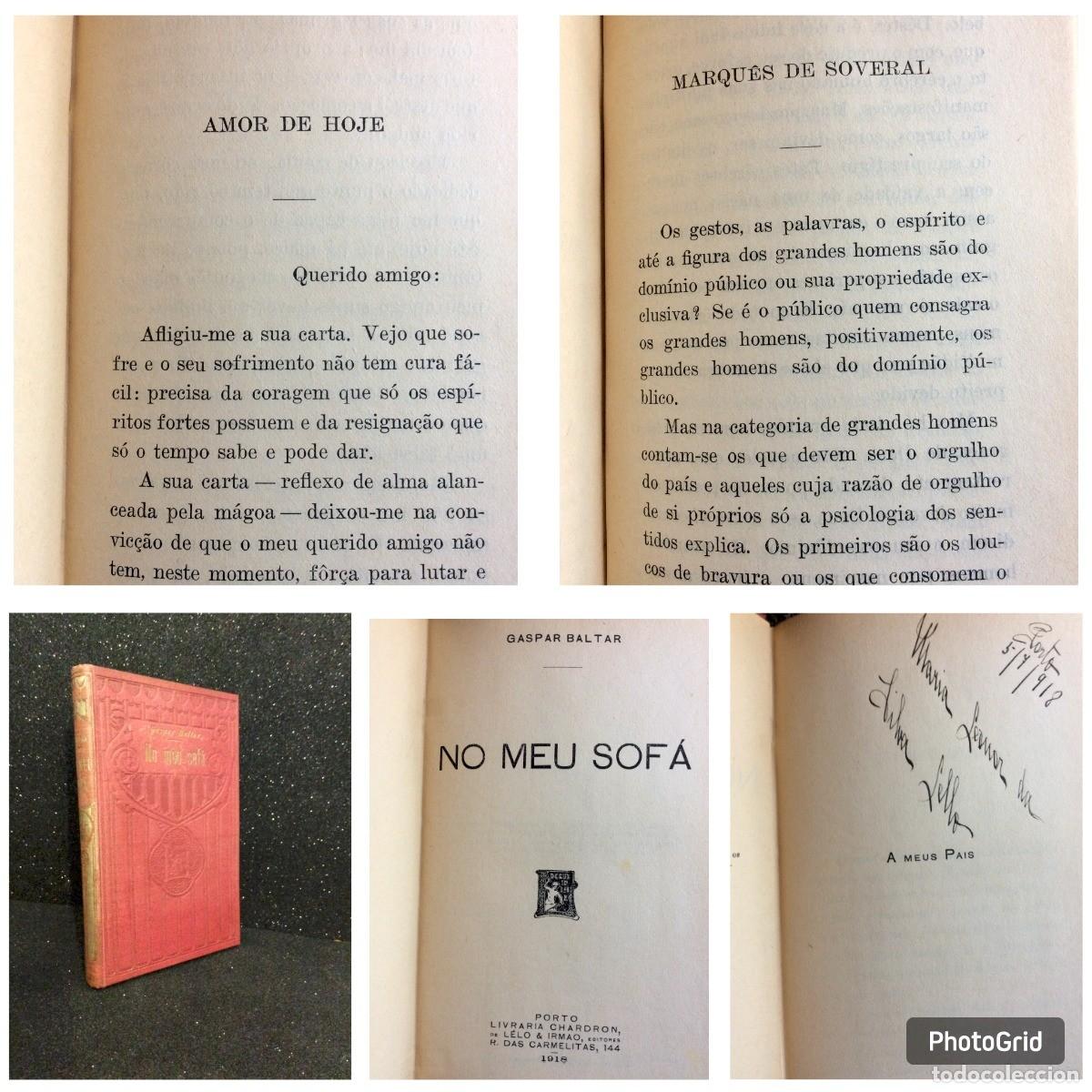 Libros antiguos: LIVRO RARO: &rdquo;No Meu Sof&aacute;&rdquo; (1918) &ndash; Gaspar Baltar | - 1.&ordf; edi&ccedil;&atilde;o. Com Assinatura da Fam&iacute;lia Lello
