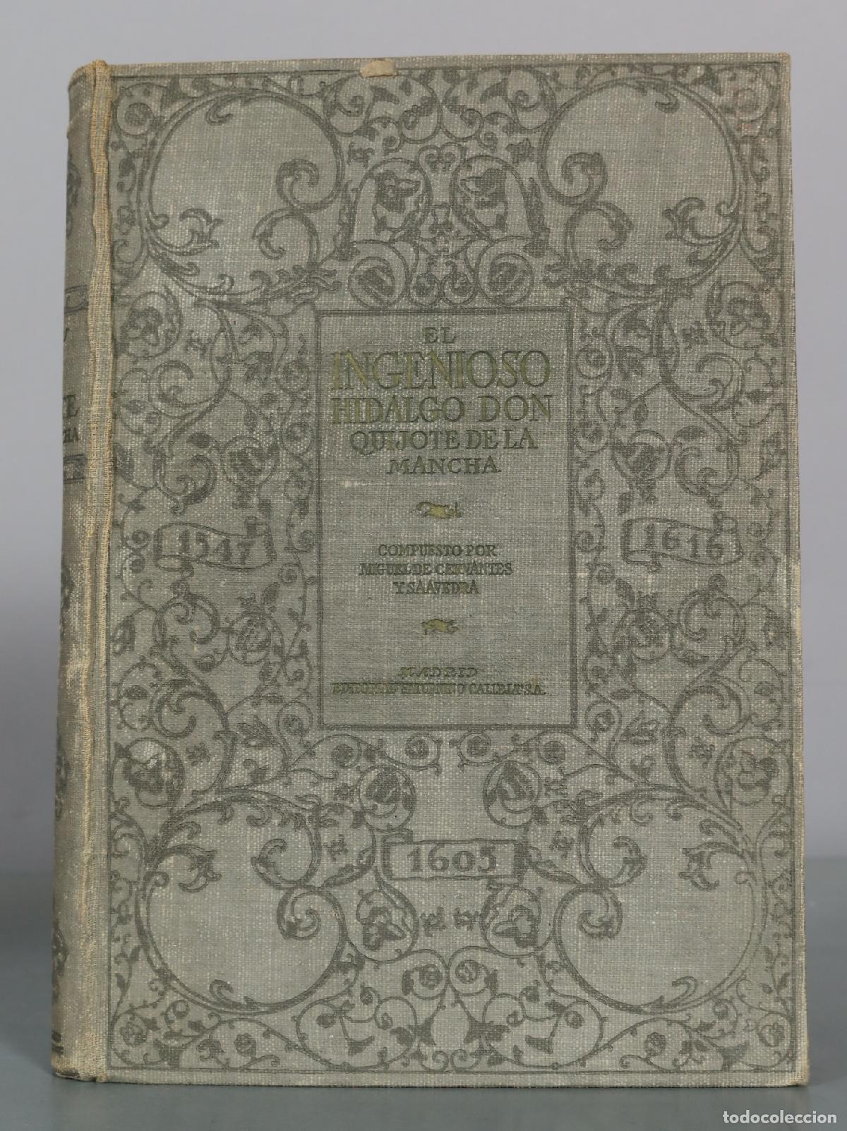 Libros antiguos: El Ingenioso Hidalgo Don Quijote de la Mancha - Miguel de Cervantes Saavedra - Editorial Saturnino