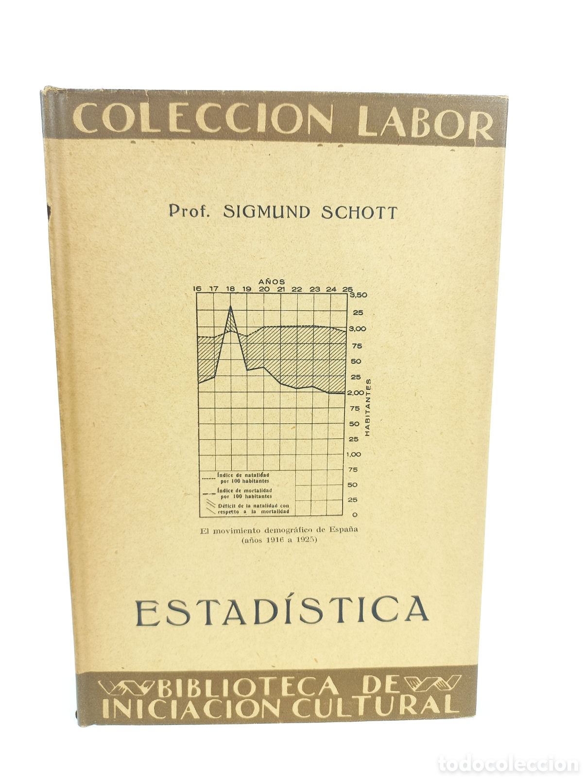Libros antiguos: Estad&iacute;stica. Sigmund Schott. Labor, primera edici&oacute;n, 1928. Ilustrado.