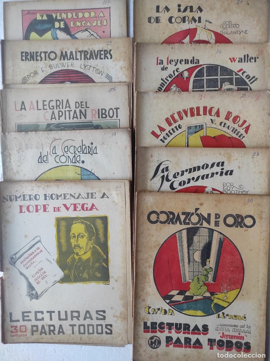 Libros antiguos: lote 10 LECTURAS PARA TODOS novelas en folio de literatura nacional y universal