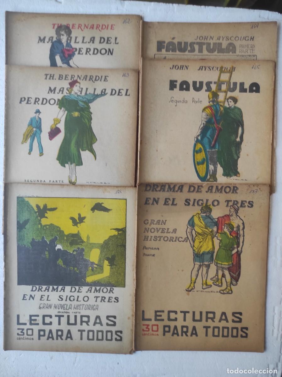 Libros antiguos: 12556 lote 6 LECTURAS PARA TODOS novelas en folio de literatura nacional y universal