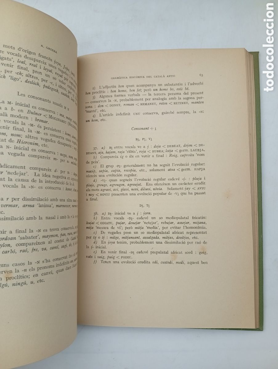 Libros antiguos: Gram&agrave;tica hist&ograve;rica catal&agrave; antic 1931 A Griera - Foto 3