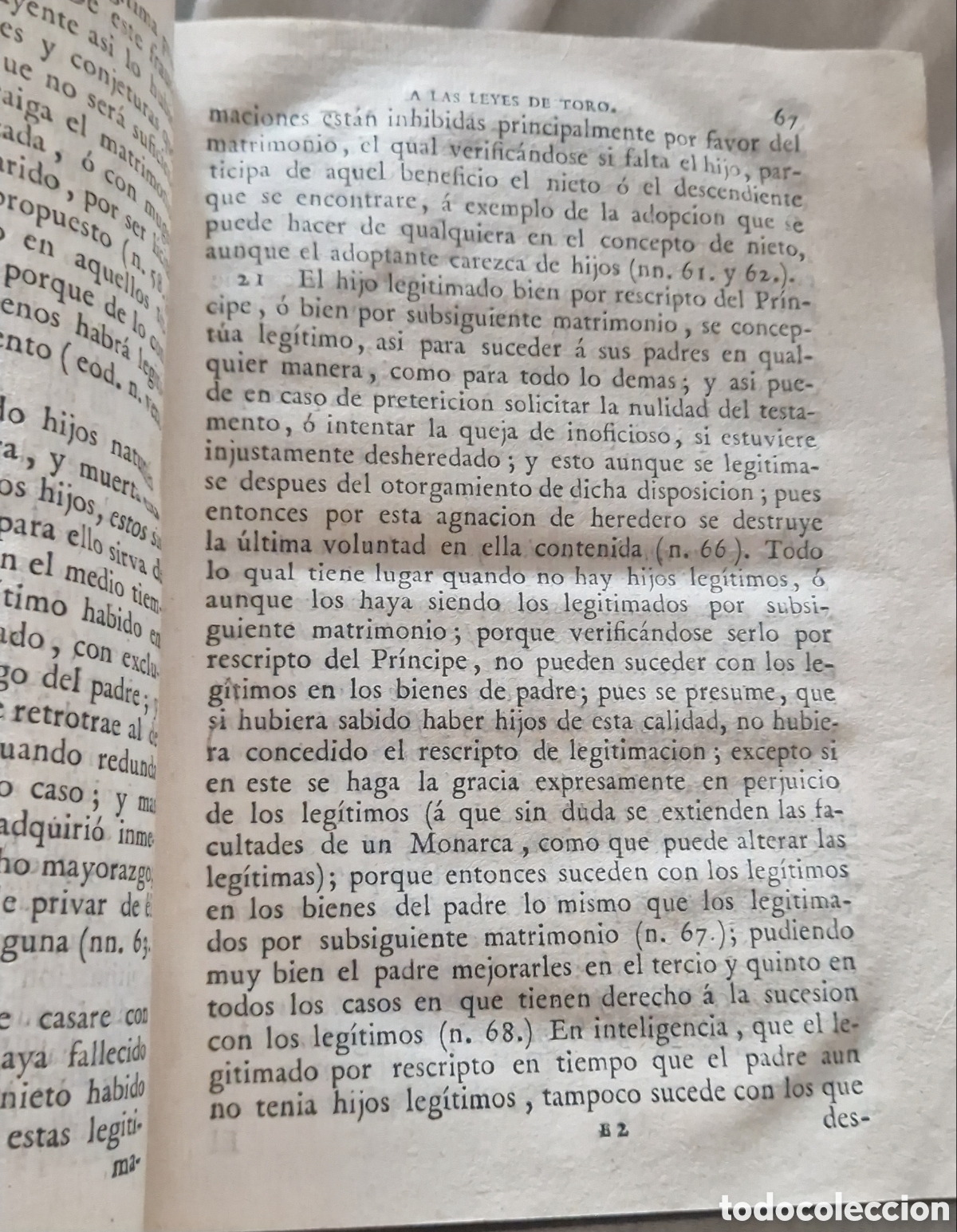 Libros antiguos: Compendio de las Leyes de Toro - Pedro Nolasco de Llano - Imprenta Real - Foto 3
