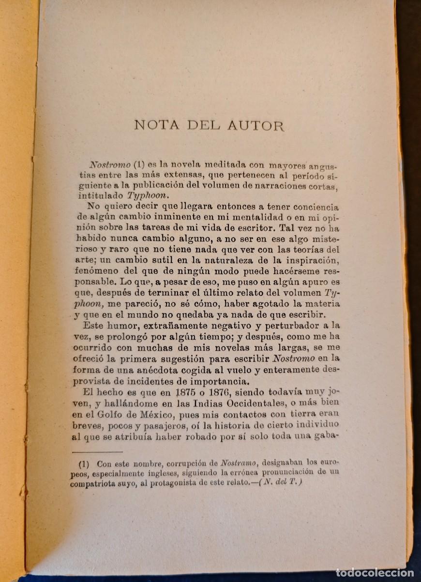 Libros antiguos: NOSTROMO - JOSEPH CONRAD - Foto 4