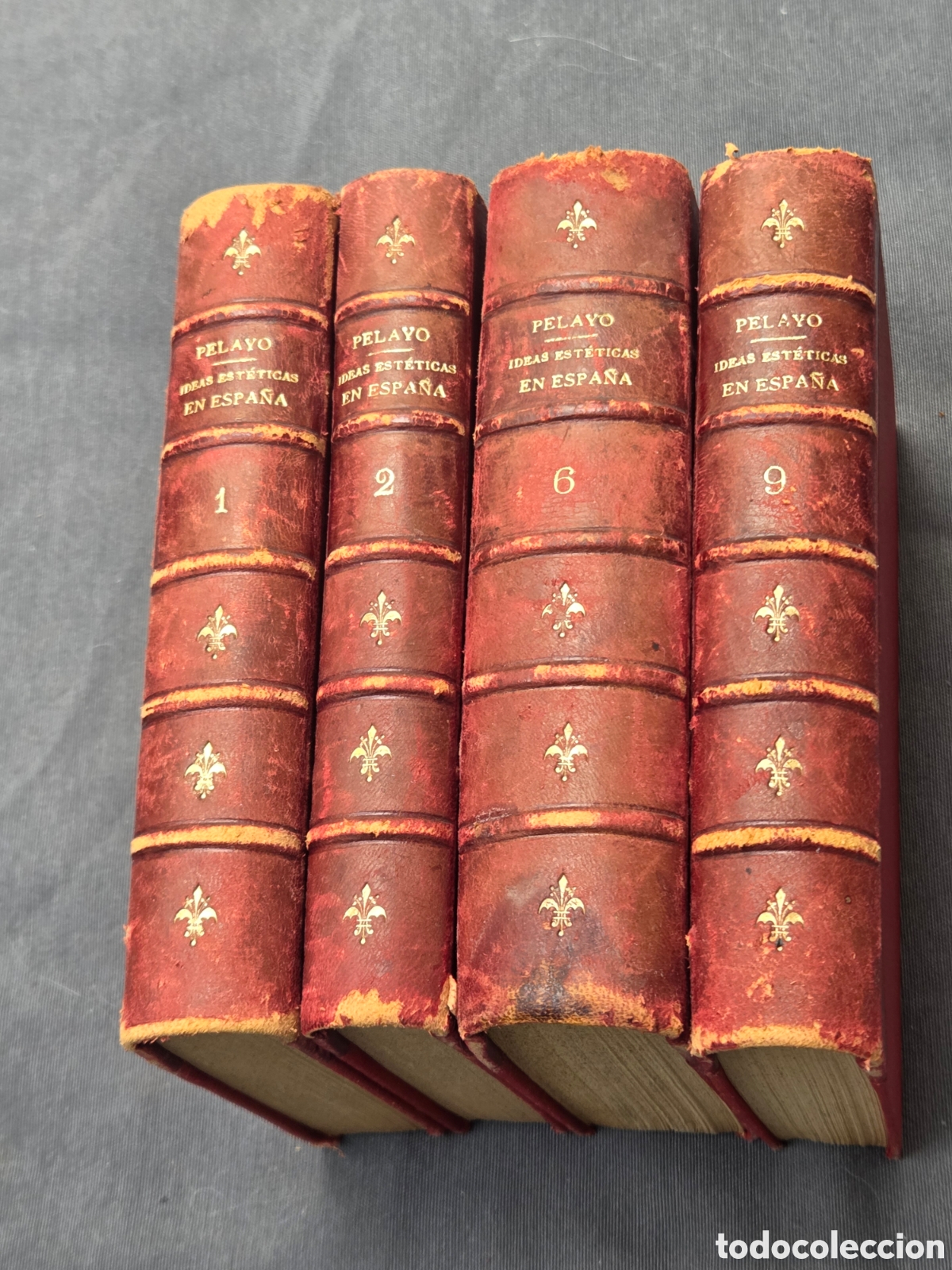 Libros antiguos: Pelayo HISTORIA DE LAS IDEAS EST&Eacute;TICAS EN ESPA&Ntilde;A Tomos 1,2,6,9