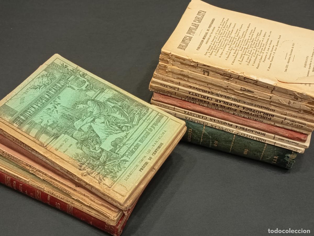 Libros antiguos: Biblioteca Popular Carlista Publicaci&oacute;n Mensual Propaganda 27 tomos n&uacute;m. I a XXIX faltan IV y XII