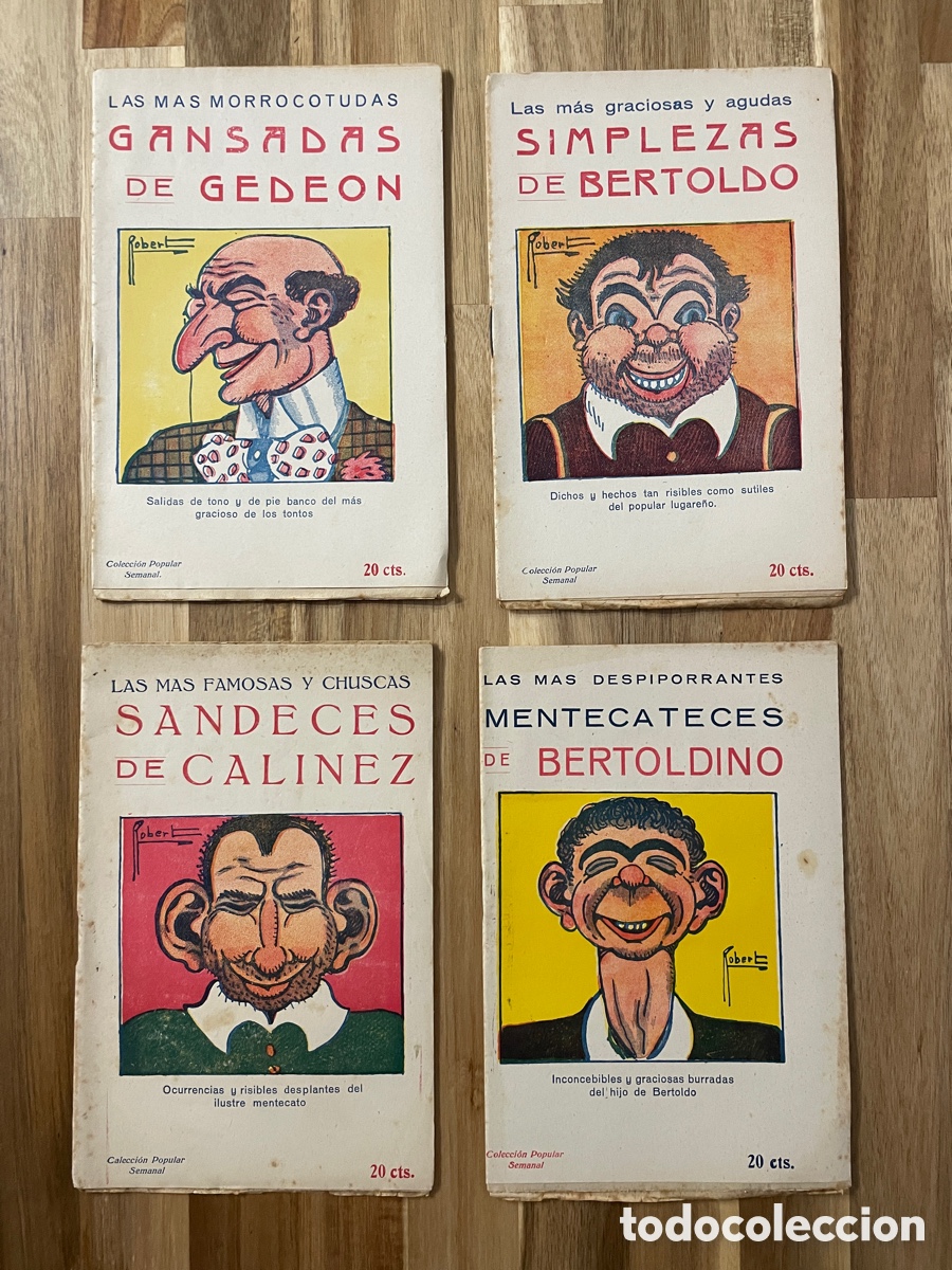 Libros antiguos: 4 libros Editorial Fenix. Bertoldino, Calindez, Gede&oacute;n, Bertoldo. Colecci&oacute;n popular semanal. C&oacute;mico.