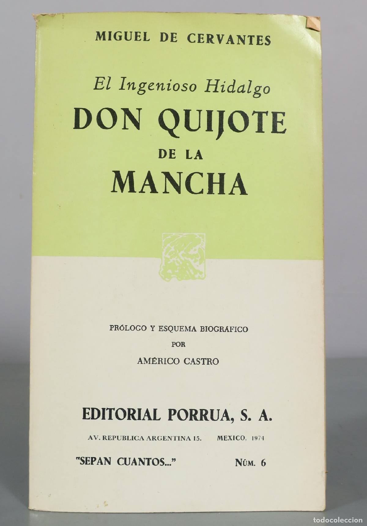 Libros antiguos: El Ingenioso Hidalgo Don Quijote de la Mancha - Miguel de Cervantes - Editorial Porrua