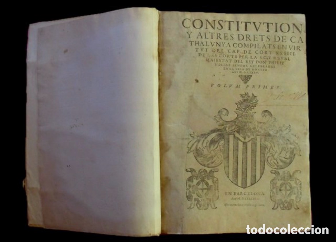 Libros antiguos: Constitutions y altres Drets de Cathalunya. Barcelona, 1588-1589, 1589