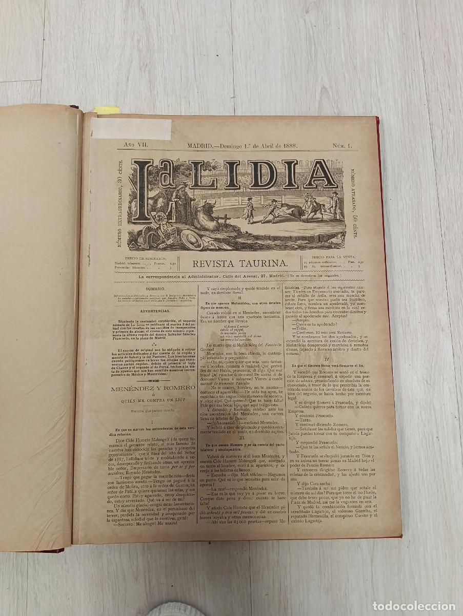 Libros antiguos: La Lidia. Revista Taurina. del 1 de Abril de 1888 al 25 de Diciembre de 1893.