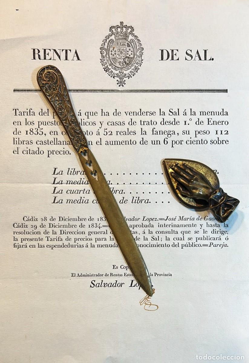 Libros antiguos: RENTA de sal. Tarifa del precio &aacute; que ha de venderse la Sal &aacute; la menuda en los puestos p&uacute;blicos...