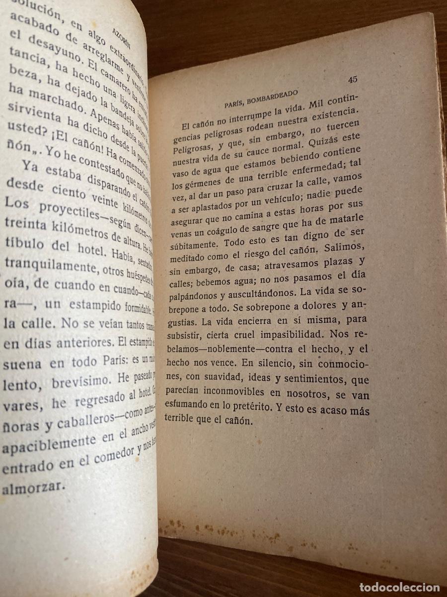 Libros antiguos: PARIS BOMBARDEADO. 1919 AZORIN - Foto 4