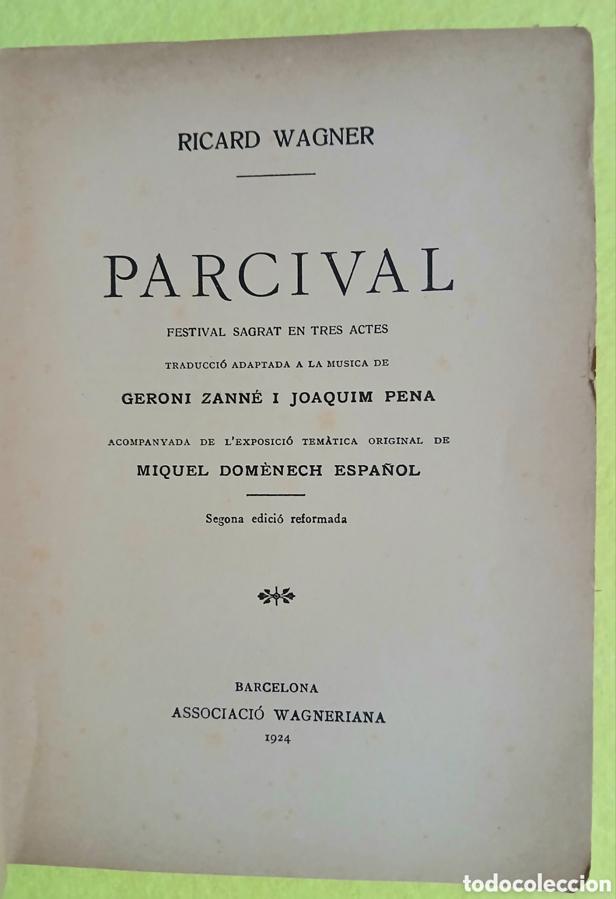 Libros antiguos: Parcival associaci&oacute; wagneriana - Foto 3