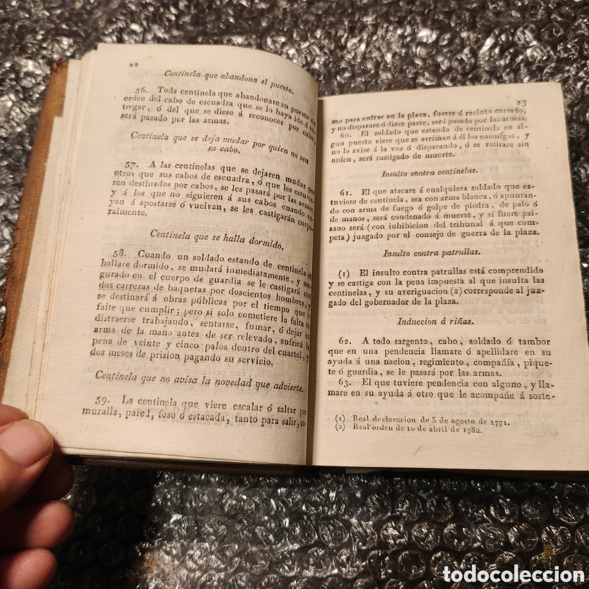 Libros antiguos: Libro Antiguo 1831. Instrucci&oacute;n de Infanter&iacute;a - Recopilaci&oacute;n de Penas Militares. Imprenta Pedro Sanz