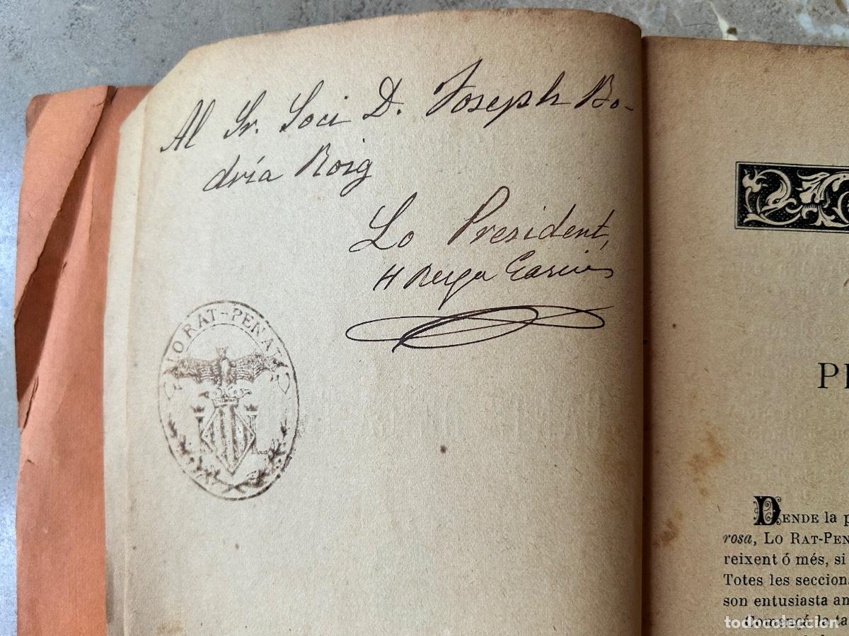 Libros antiguos: Cants de la terra - Lo rat Penat - 1899 - Valencia - FIRMA Honorat Berga i Garc&iacute;as a Josep Bodria
