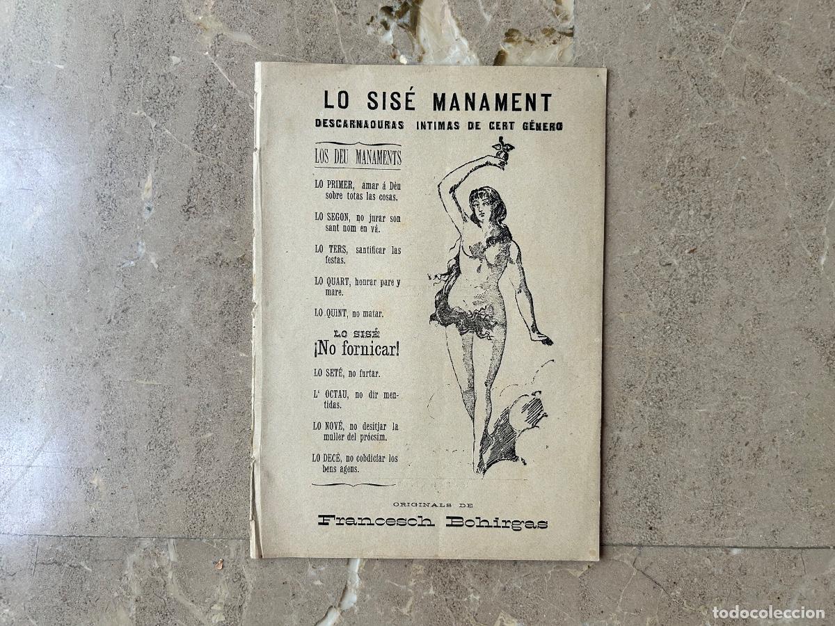 Libros antiguos: Lo sis&eacute; manament . Descarnaduras intimas de cert g&eacute;nero &ndash; Francesch Bohigas - Barcelona - er&ograve;tic