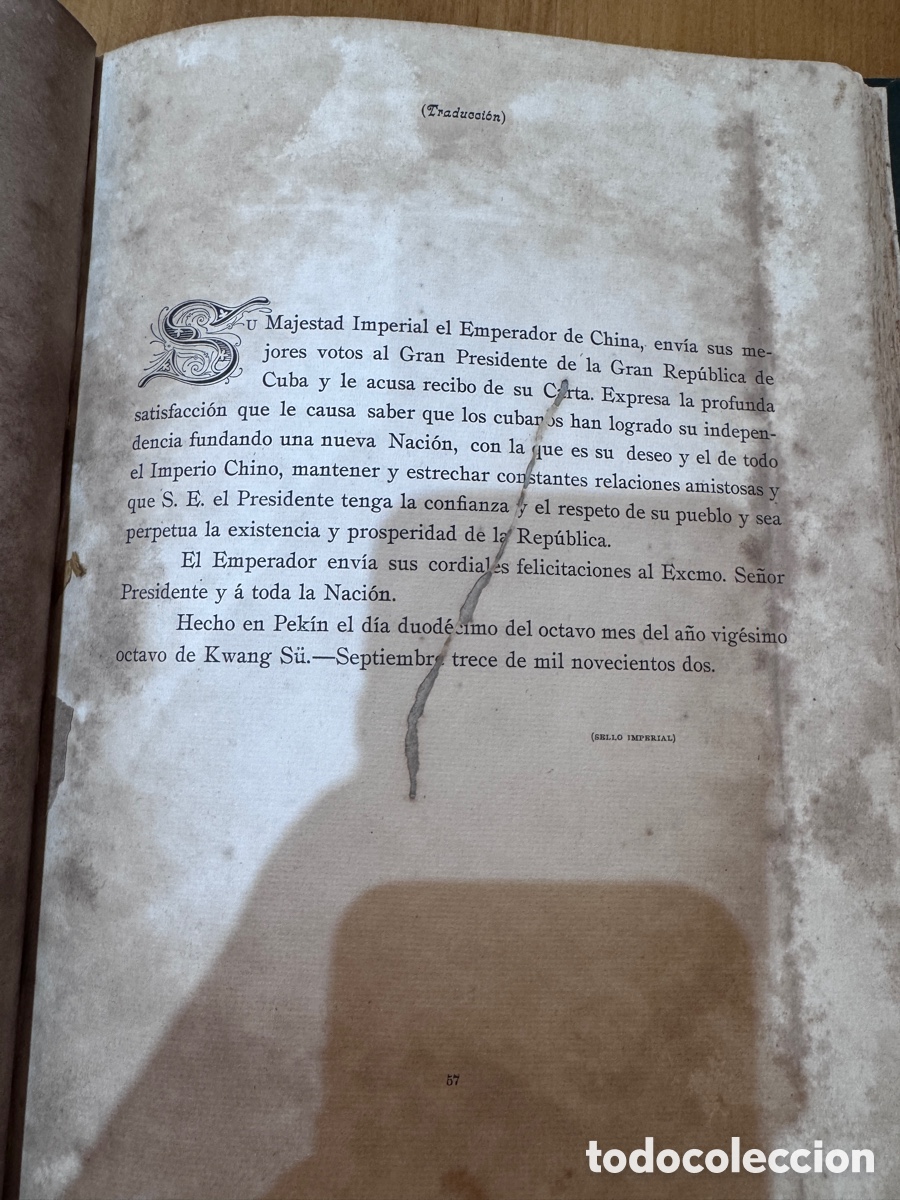 Libros antiguos: Documentos Internacionales referentes al reconocimiento de la Rep&uacute;blica de Cuba 1904 - Foto 12