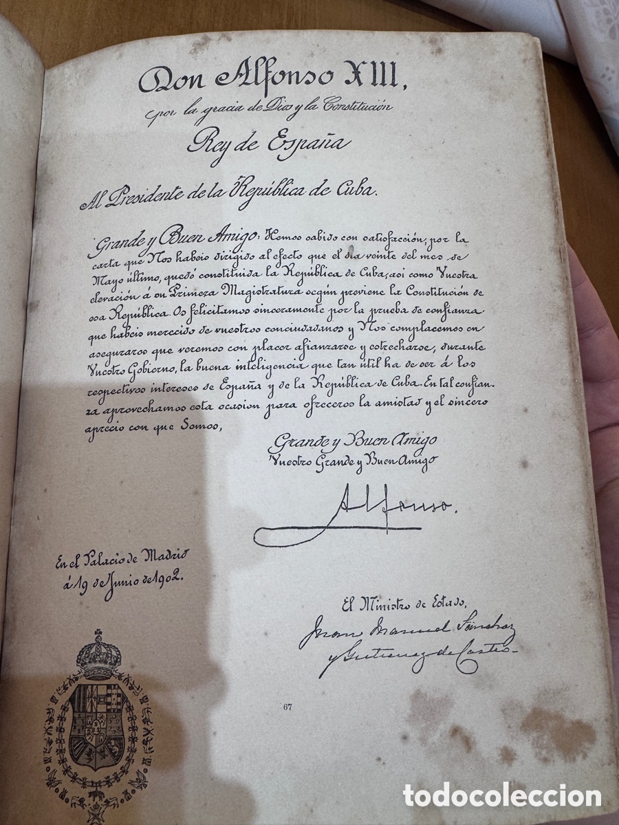 Libros antiguos: Documentos Internacionales referentes al reconocimiento de la Rep&uacute;blica de Cuba 1904 - Foto 13