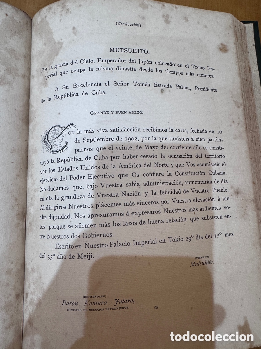 Libros antiguos: Documentos Internacionales referentes al reconocimiento de la Rep&uacute;blica de Cuba 1904 - Foto 15