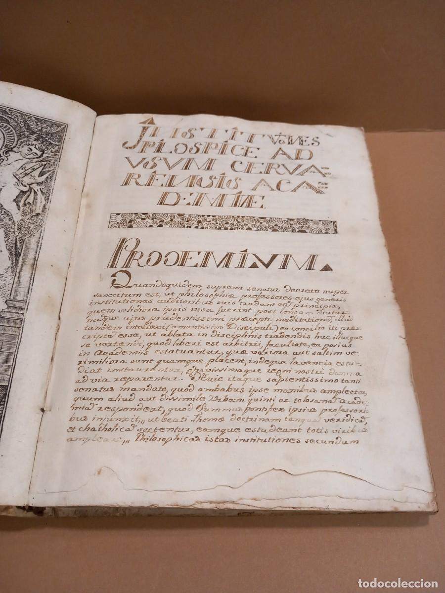 Libros antiguos: ANTIGUO LIBRO EN LAT&Iacute;N FILOSOFIA ?? CON TAPAS DE TRIPA (G) - Foto 2