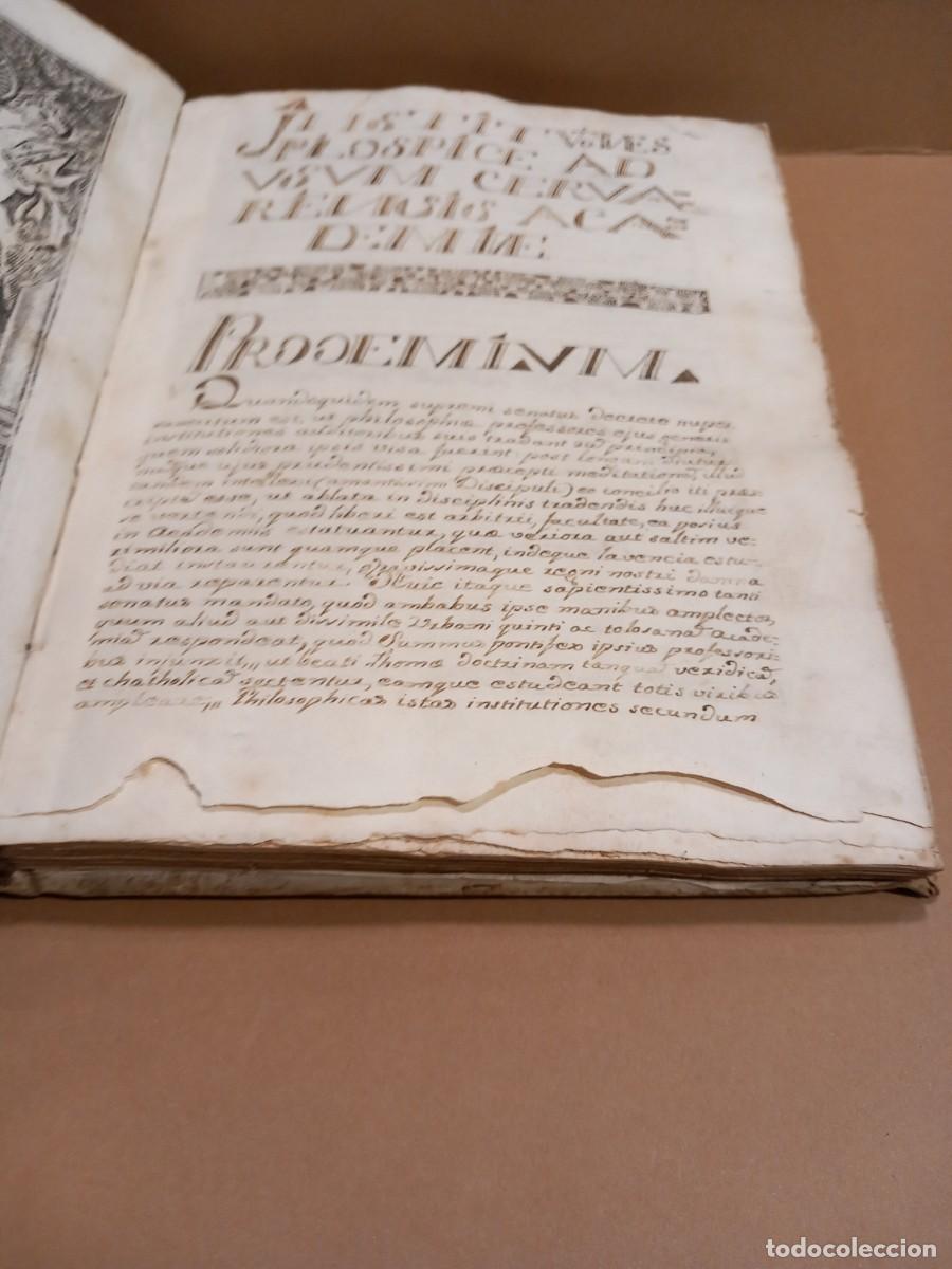 Libros antiguos: ANTIGUO LIBRO EN LAT&Iacute;N FILOSOFIA ?? CON TAPAS DE TRIPA (G) - Foto 5