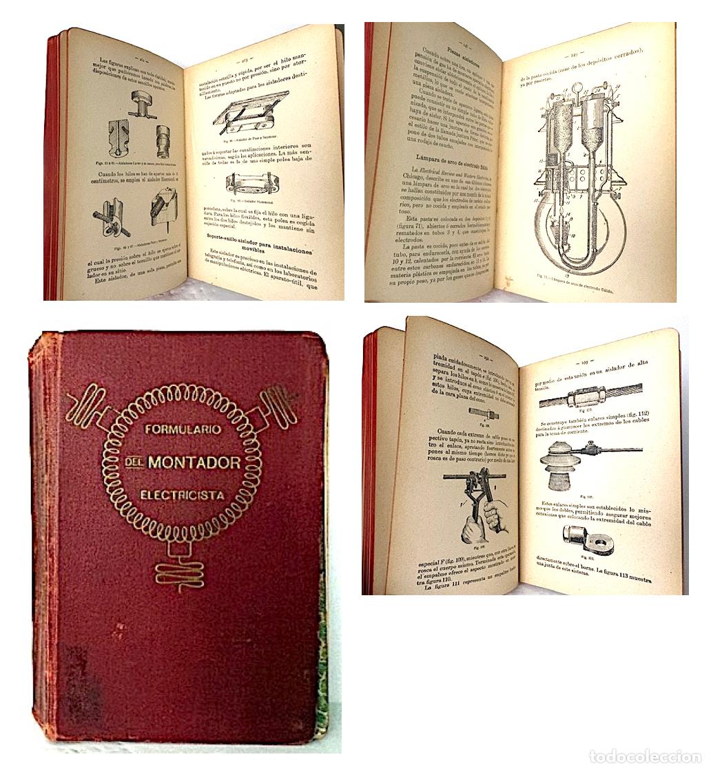 Libros antiguos: Formulario del montador electricista (1911) con 143 grabados. (Henry Woodhall)
