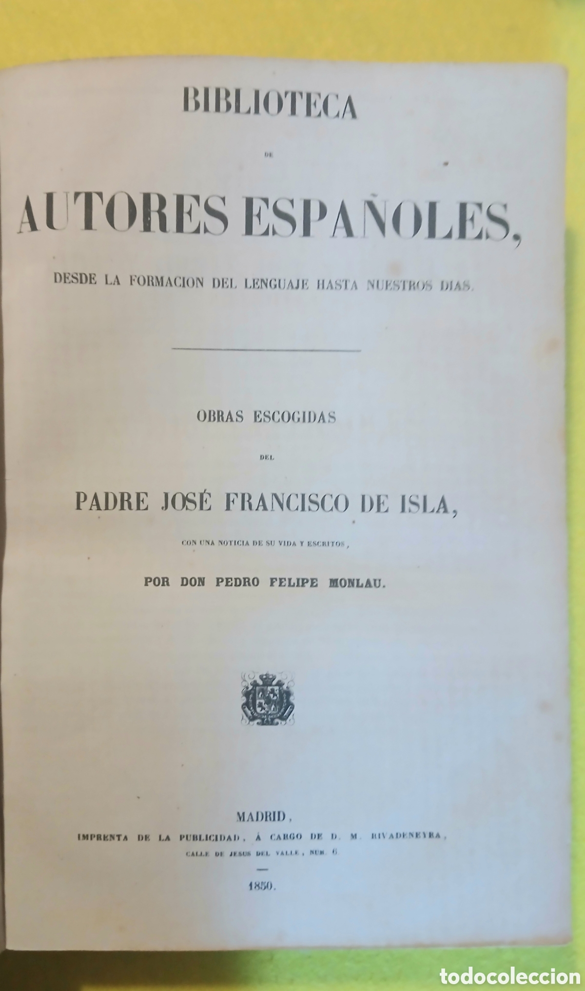 Libros antiguos: Obras escogidas Padre Jos&eacute; Francisco de Isla - Foto 3