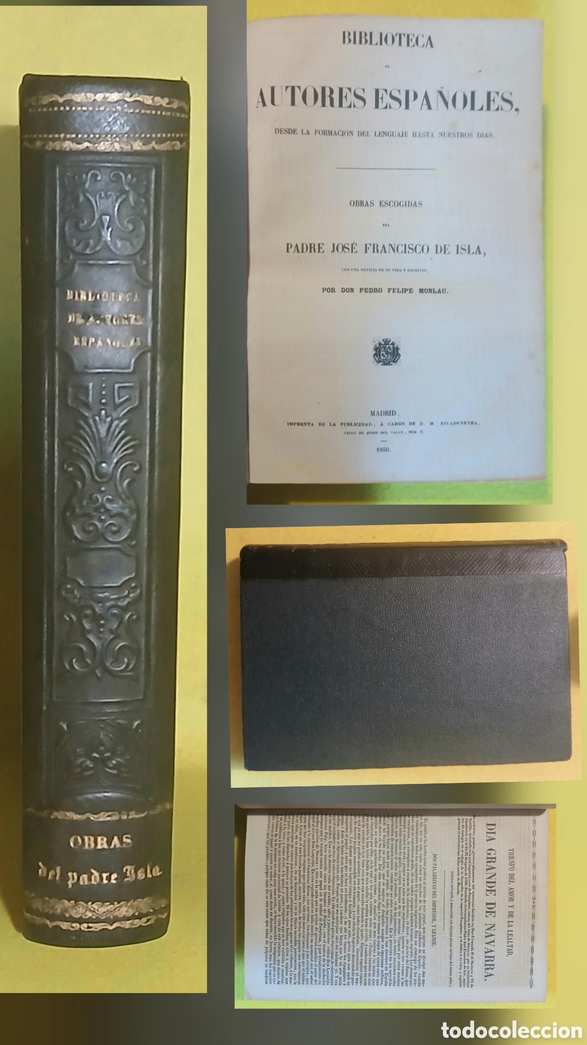 Libros antiguos: Obras escogidas Padre Jos&eacute; Francisco de Isla