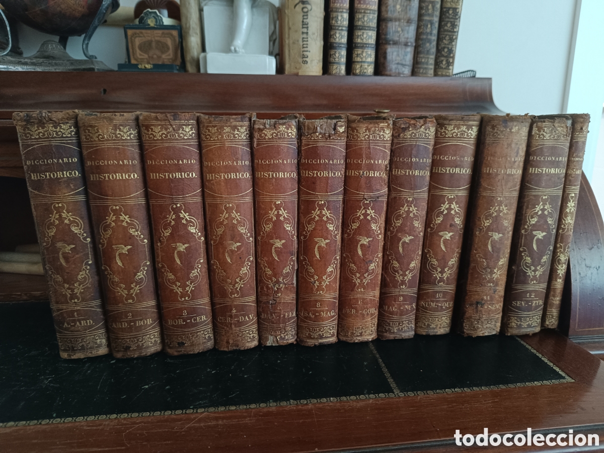 Libros antiguos: DICCIONARIO HIST&Oacute;RICO O BIOGRAF&Iacute;A UNIVERSAL 1830-1846- 12 VOLS- 143 GRABADOS AGUAFUERTE Y BURIL PIEL